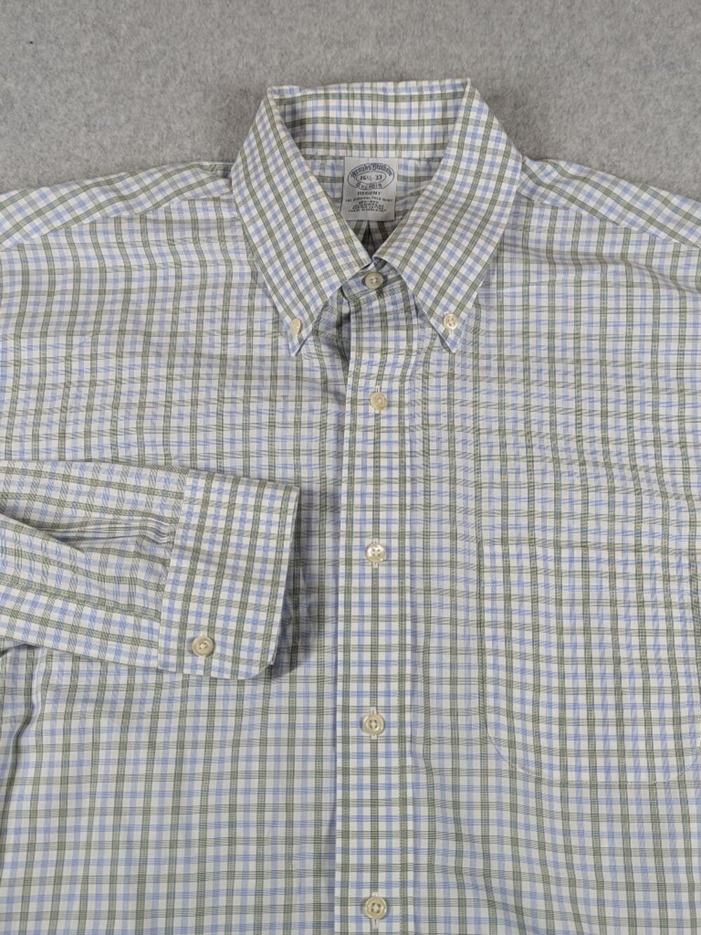 Brooks Brothers Regent Shirt Men's 16.5-33 Plaid Long Sleeve Dress Button Down